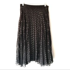 Cynthia Rowley Accordion Pleated Polka Dot Skirt